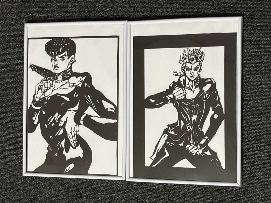 JoJo's Bizarre Adventure Josuke Higashikata & Giorno Giovanna Paper Cutting Art 2-Piece Set