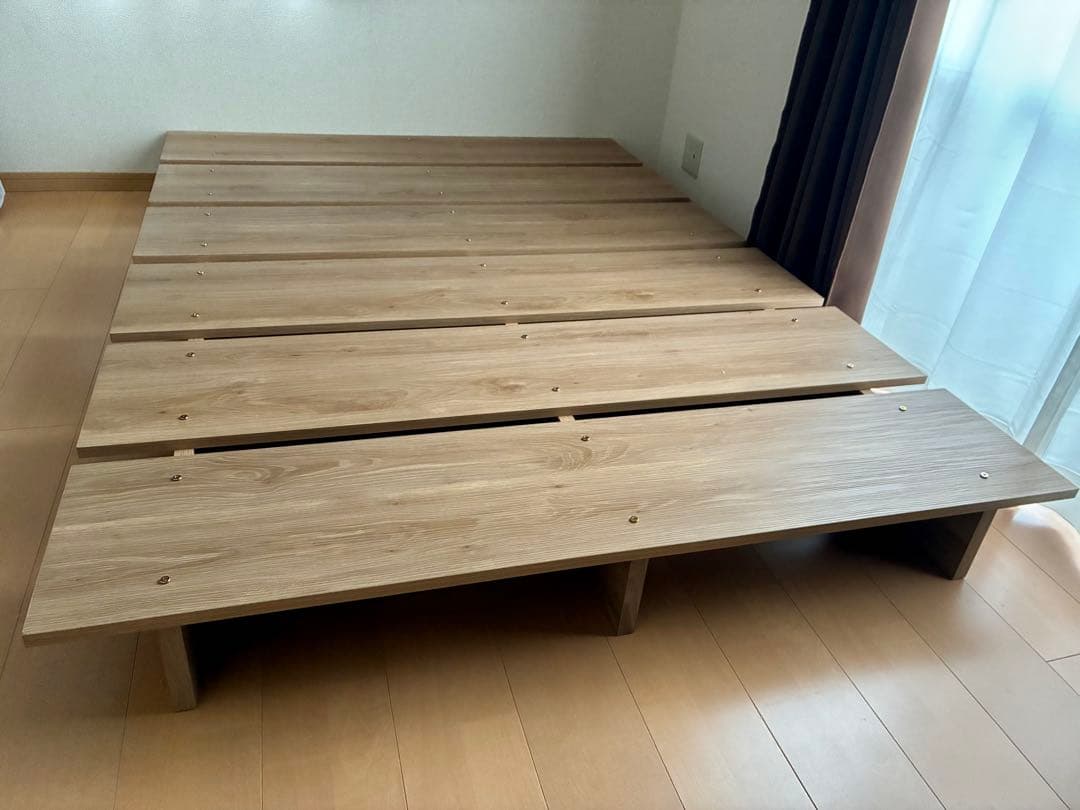 LOWYA Wood Grain Low Bed Frame, Semi-Double