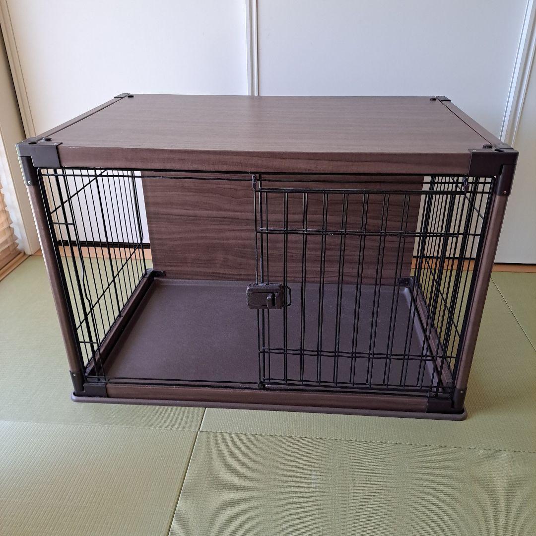 For Wan-sama: Wood-grain style pet cage for small dogs, indoor use, circle