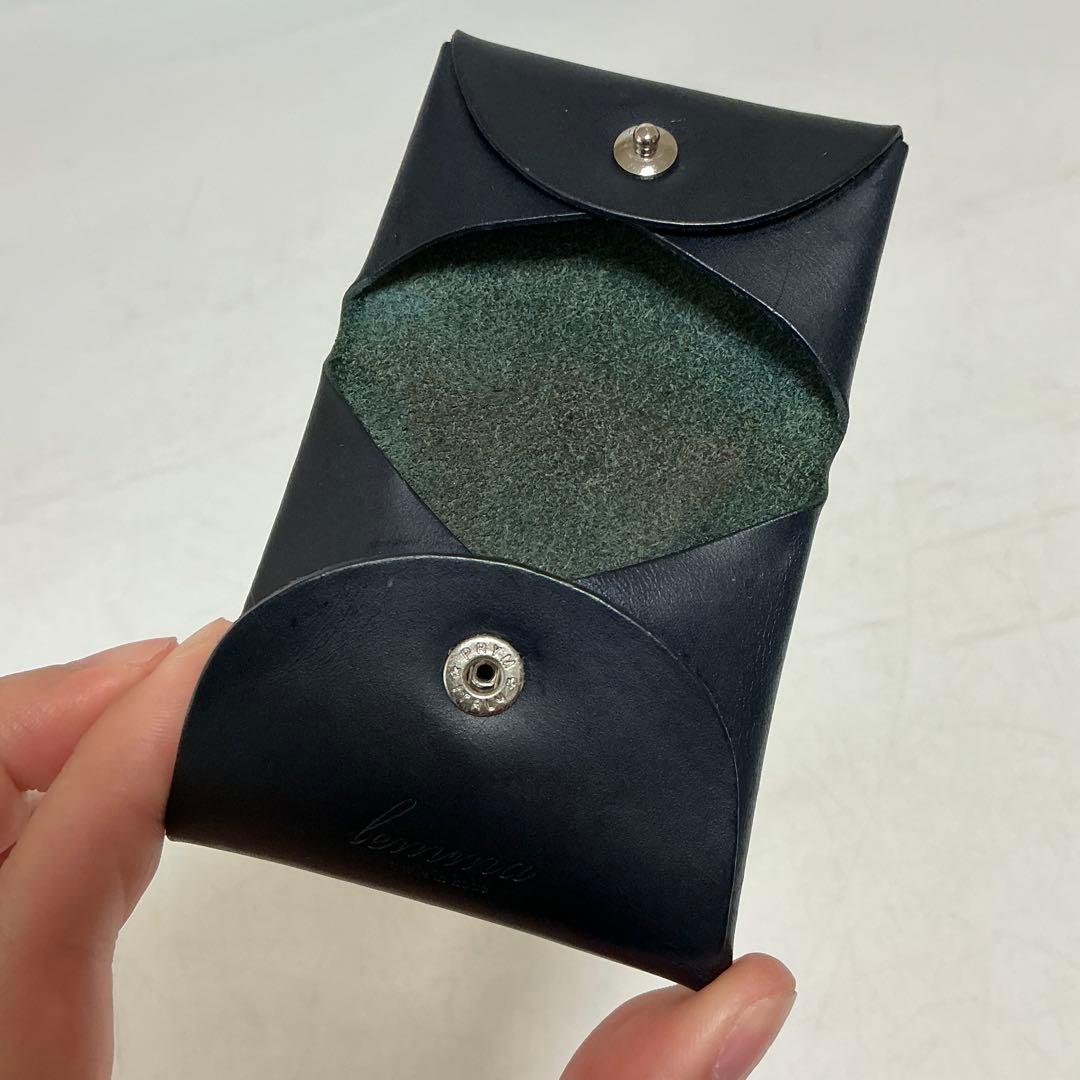 【Kobe Brand】lemma Coin Case Genuine Leather Black Coin Pouch