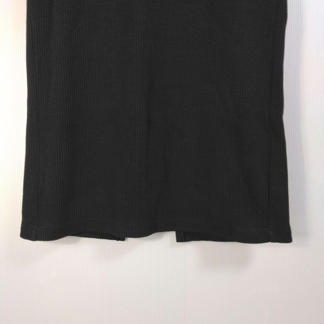 UNIQLO Rib Knit Black Pencil Skirt with Side Pockets, Size S