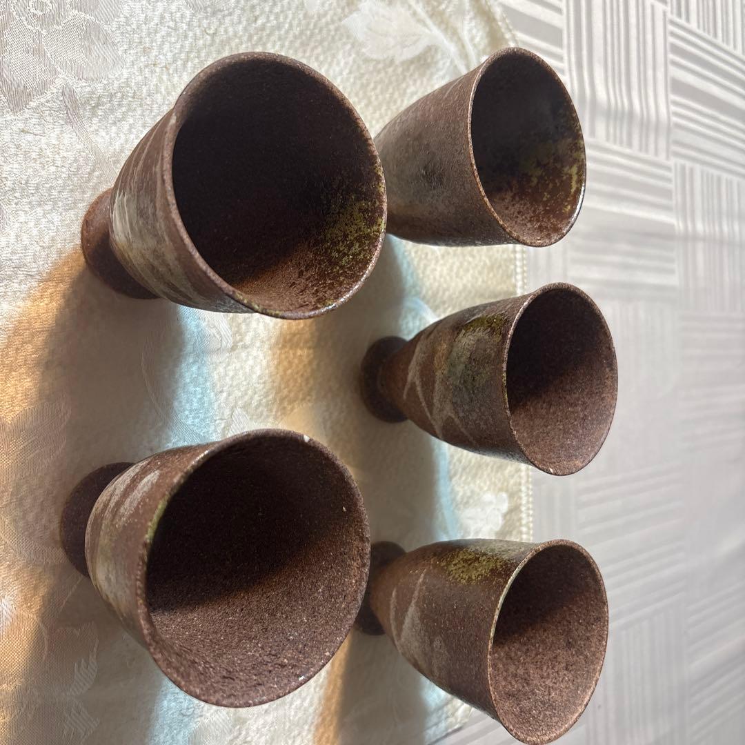 Unglazed Ceramic Beer Glasses, Set of 5