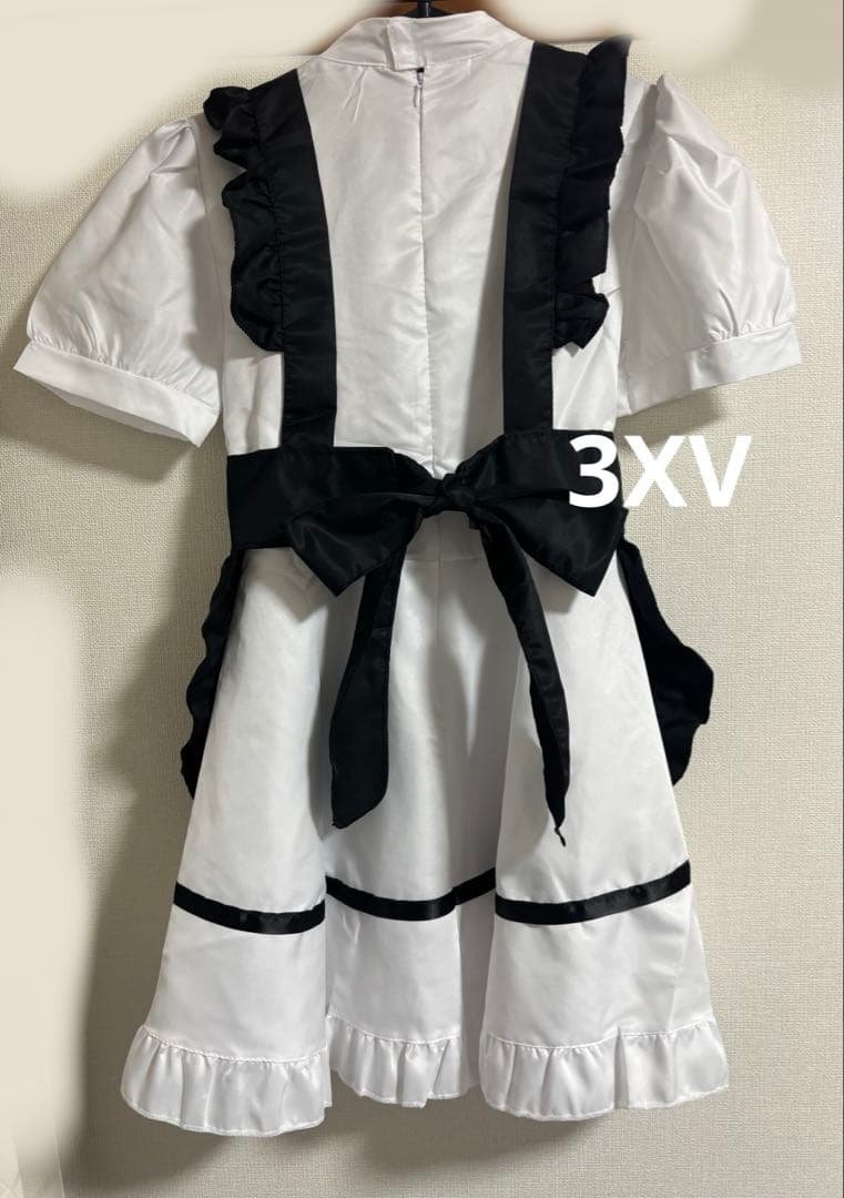 Subculture Cosplay Frills Lace Maid Outfit Apron Cafe Yumekawa Black and White