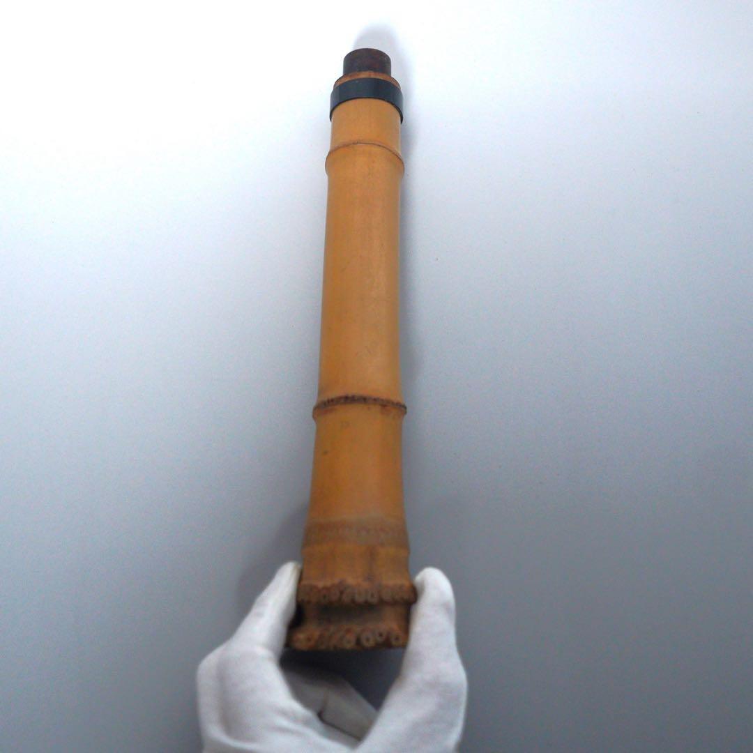 Shakuhachi 55cm Signed Bamboo Japanese Traditional Musical Instrument Shin-take Old Pipe Antique