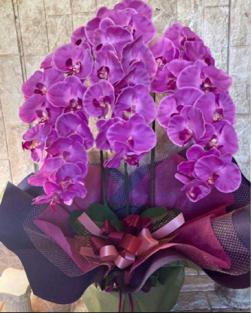 Photocatalytic Artificial Foliage Wall Greenery Fake Green Phalaenopsis Orchid 8150@gja