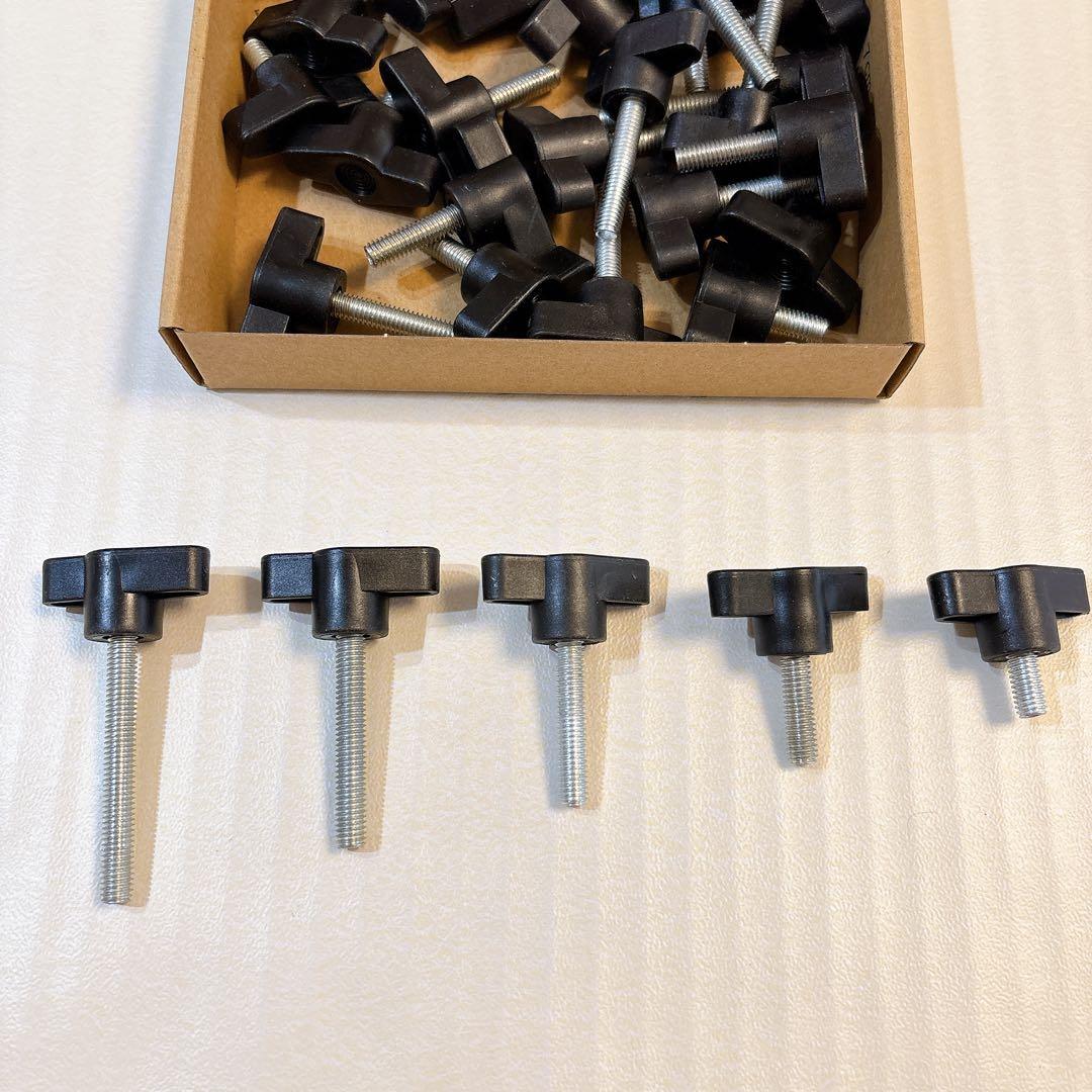 35 pcs Clamp Screw Knobs M6 T-Handle Thumb Screw Knobs for Quick Release
