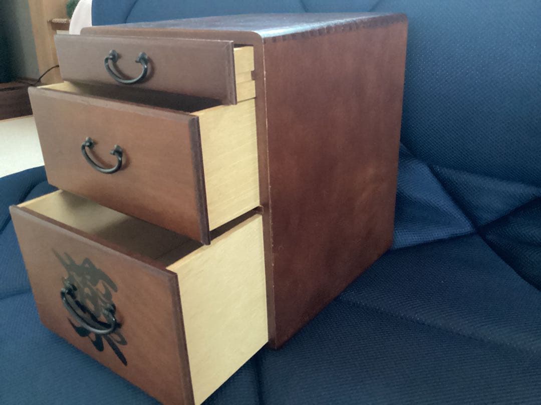 Showa Retro Wooden Drawer-Type Medicine Box, 3 Tiers