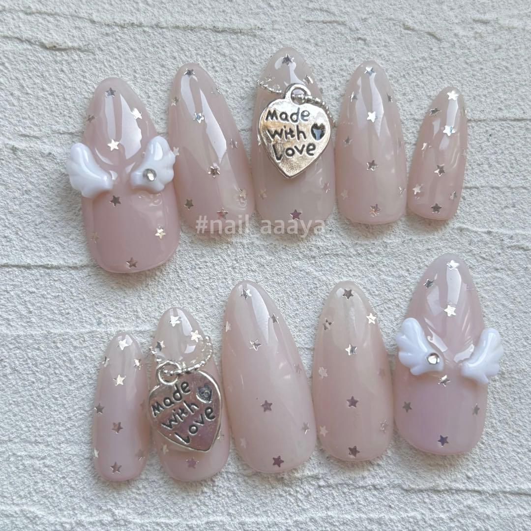 Wishcore Feather Angel Hologram Korean Nail Tips
