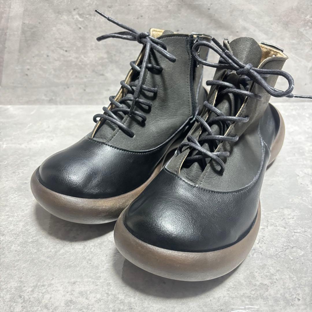 RegettaCanoe Side Zip Short Boots Lace-up 22.5cm