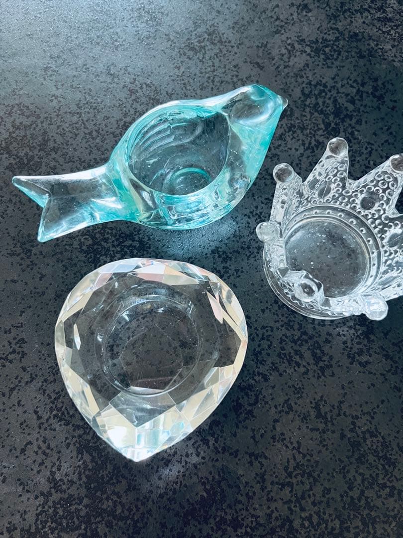Glass Object Set of 3