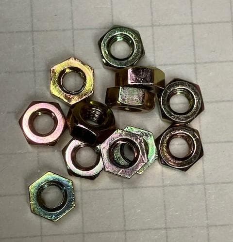 M3 Hex Nuts, Chromate, Approx. 3000 pcs