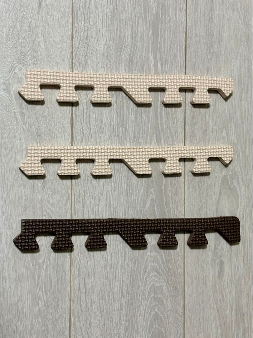 EVA Joint Mat (Large 12 pieces + Small 8 pieces) Cream Color Brown