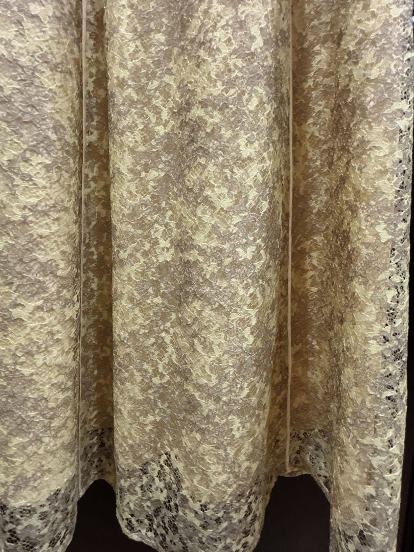 LAGUNAMOON LADY Lace Print Dress Yellow M Size