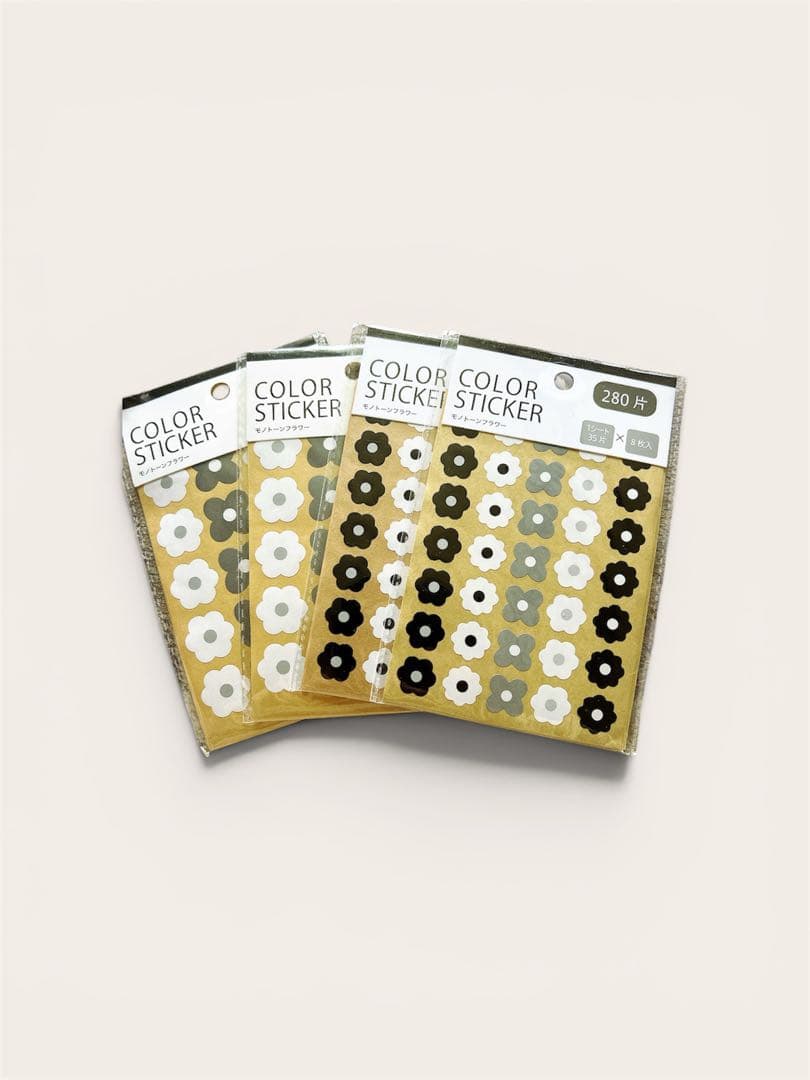 Color Stickers, Flower Shape, 290 Sheets, 3 Pack