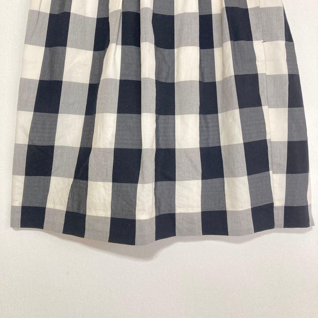 Jewel Changes Skirt Gingham Check Flare Gather Knee-Length F Black