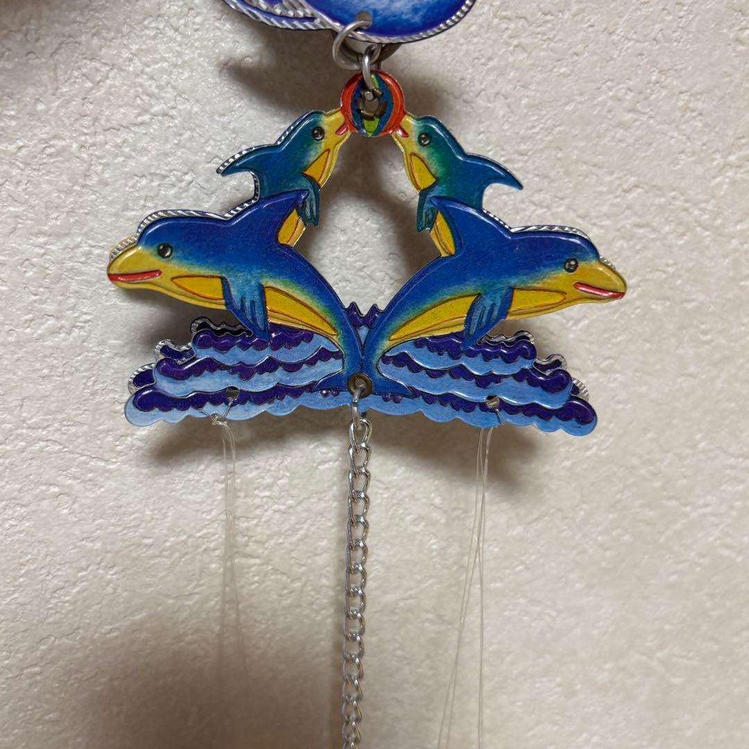 Cute Dolphin Wind Chime, Gradient Color, Sparkling