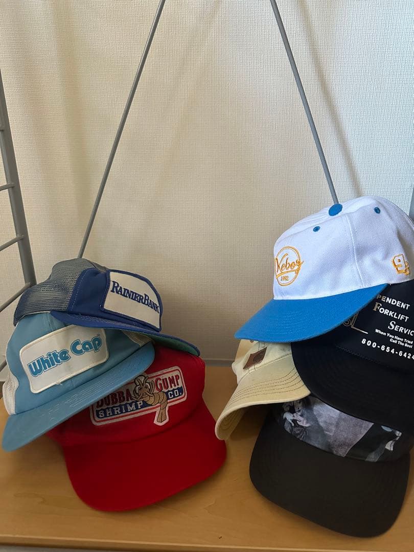 Vintage Cap Set (4) + Other Caps (3) - 7 Piece Set