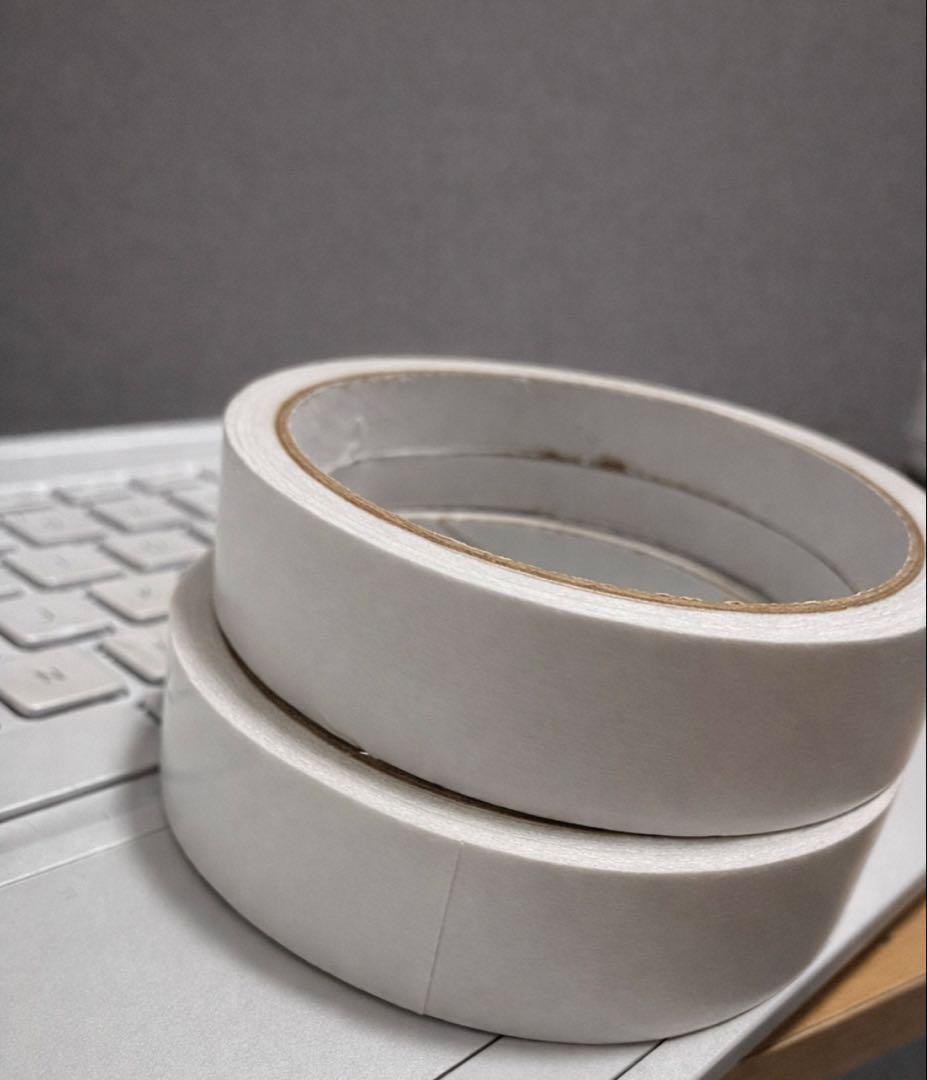3-Piece Set of Imperfect Strong Double-Sided Tape, White, 10m, 20mm Width, Tearable by Hand, High Adhesion, DIY