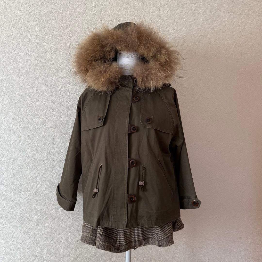 Fur-lined Mod Coat - Heisei Era Gal Grunge Military Style