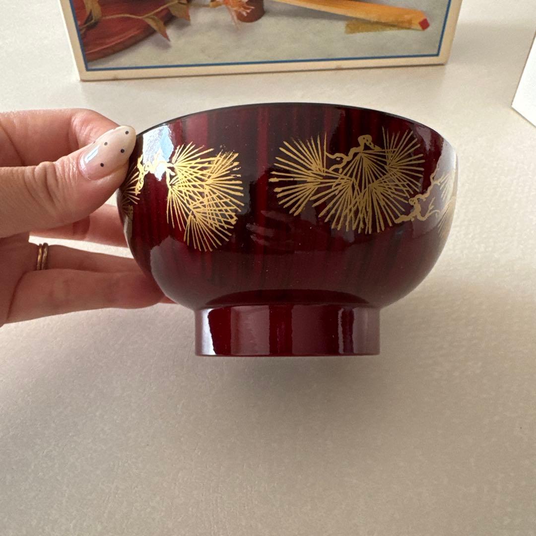 【New, Unused】 Red Soup Bowl, Soup Bowl, Tableware, Bowl, Dish, Japanese Tableware, Tableware Set, New Year