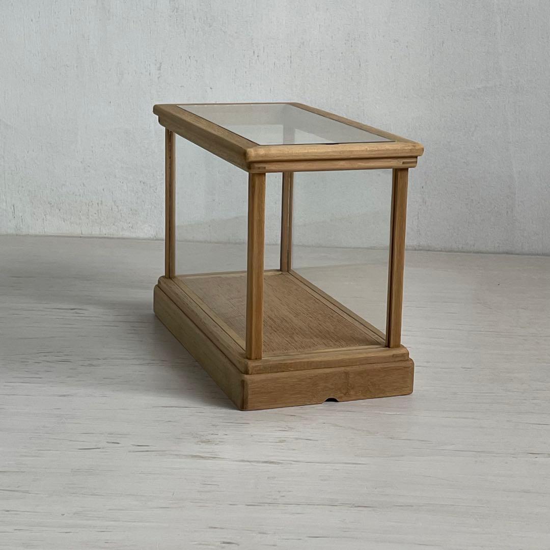 Old Wooden Small Glass Display Case Tabletop Showcase Display Case