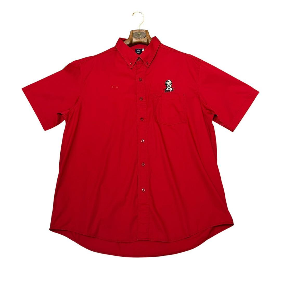 KFC Kentucky Work Shirt XL Red Short Sleeve Company Logo Big Silhouette