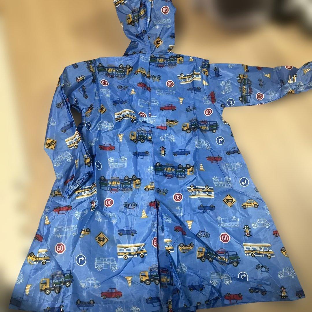 blue raincoat