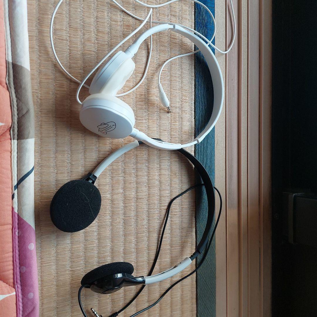 White Wired Headset with Microphone