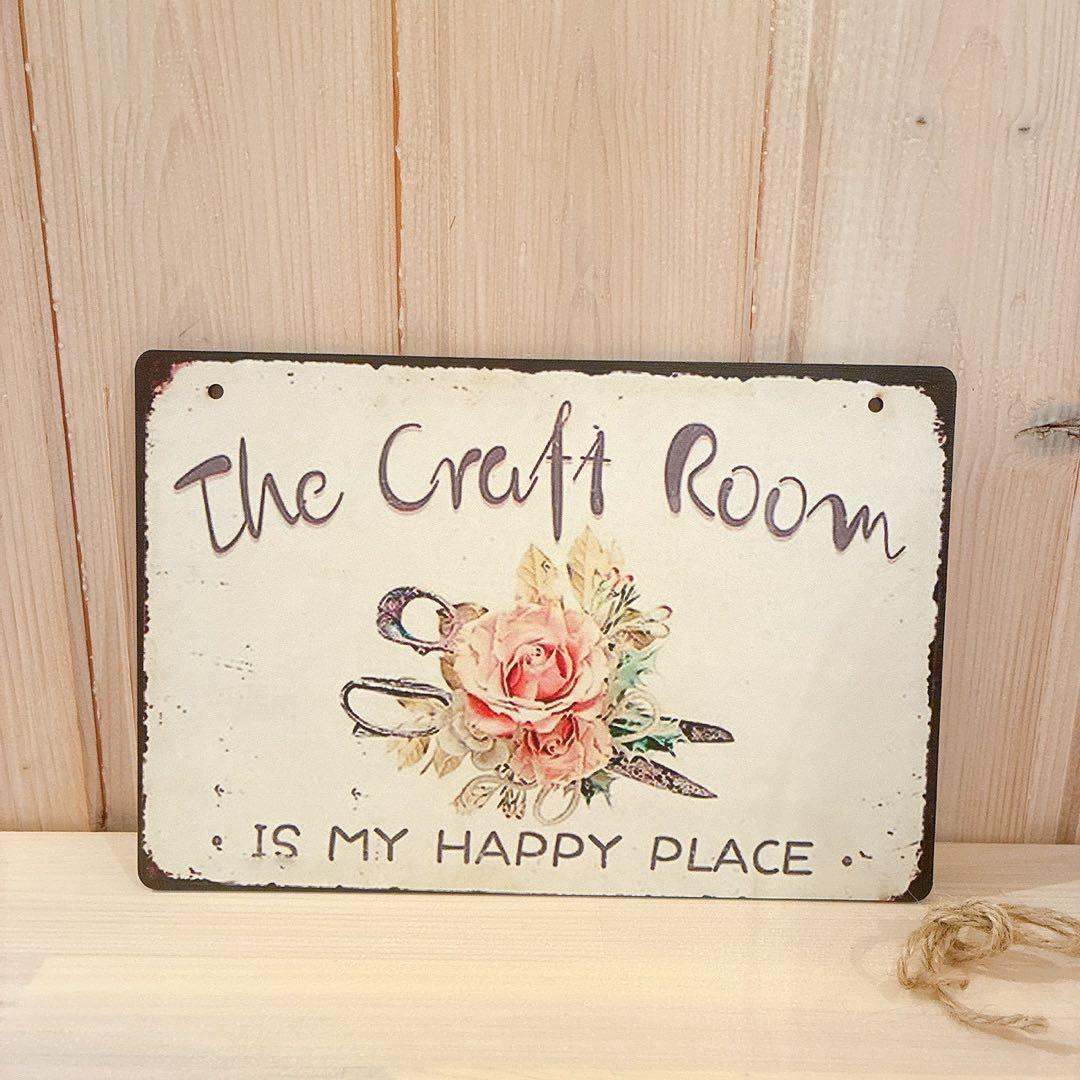 Wooden Door Plate Wall Decor English Letters Flower Atelier Antique Natural