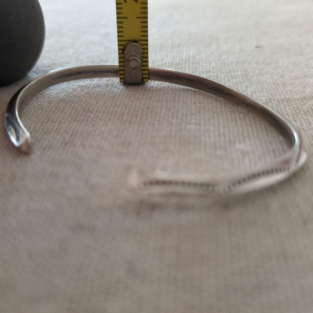 Used) Atease Bangle ★ Slim ★ Engraved ★ Stamp Work ★ Silver