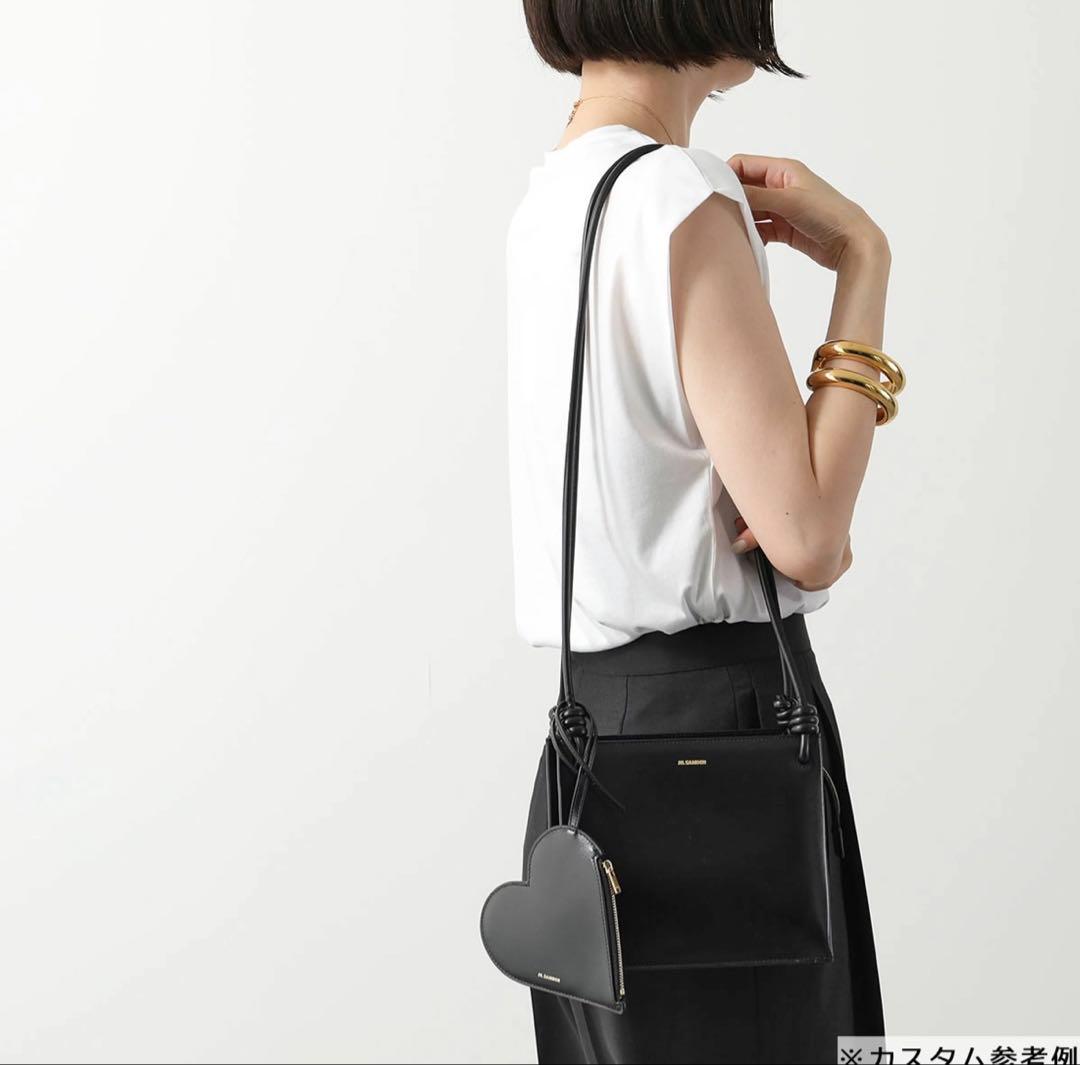 【JIL SANDER】New Embossed Logo Heart-Shaped Leather Pouch