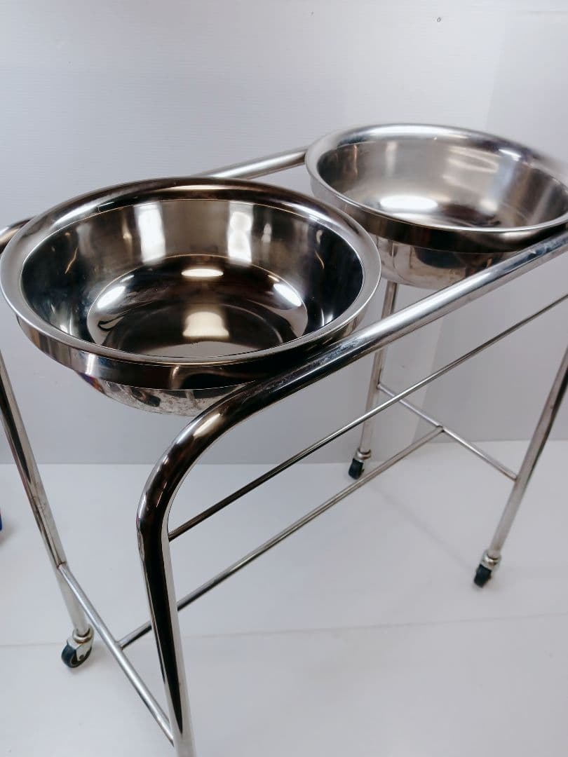 A187 Stainless Steel Manual Push Disinfection Hand Washing Stand with Casters