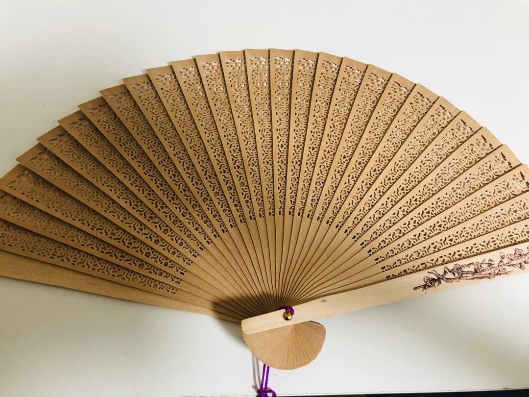 Sandalwood Lattice Carved Fan