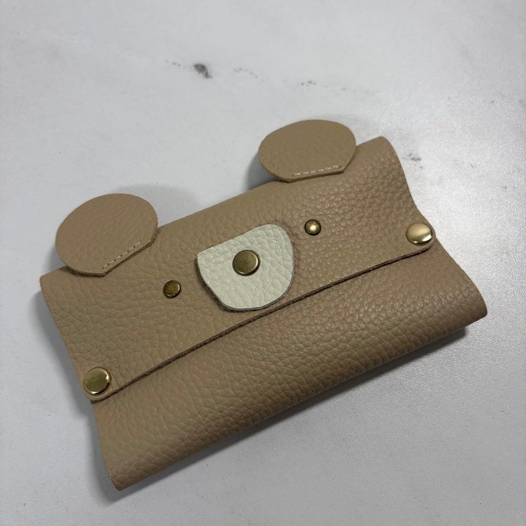 Genuine Leather Bear Pocket Tissue Case