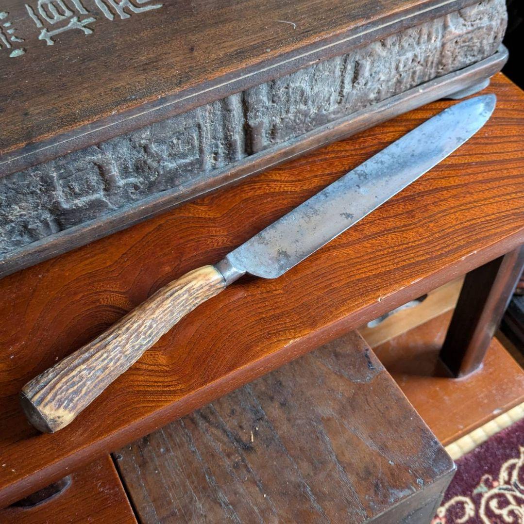 UK Antique Knife Deer Antler BBQ Knife
