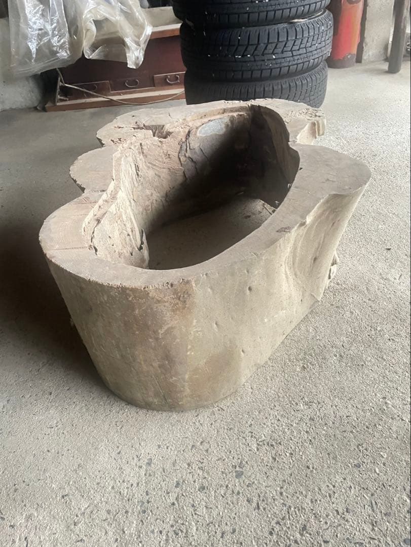 Zelkova? Wooden Hibachi Natural Shape Large Tree Stump
