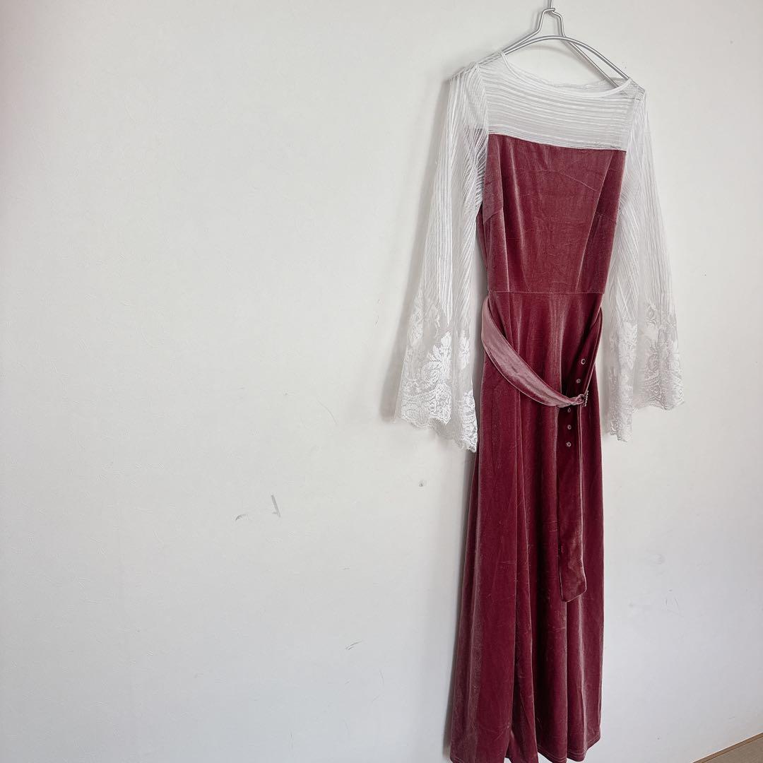SHEIN Wine Red Long Sleeve Dress - Formal, Simple, Women's