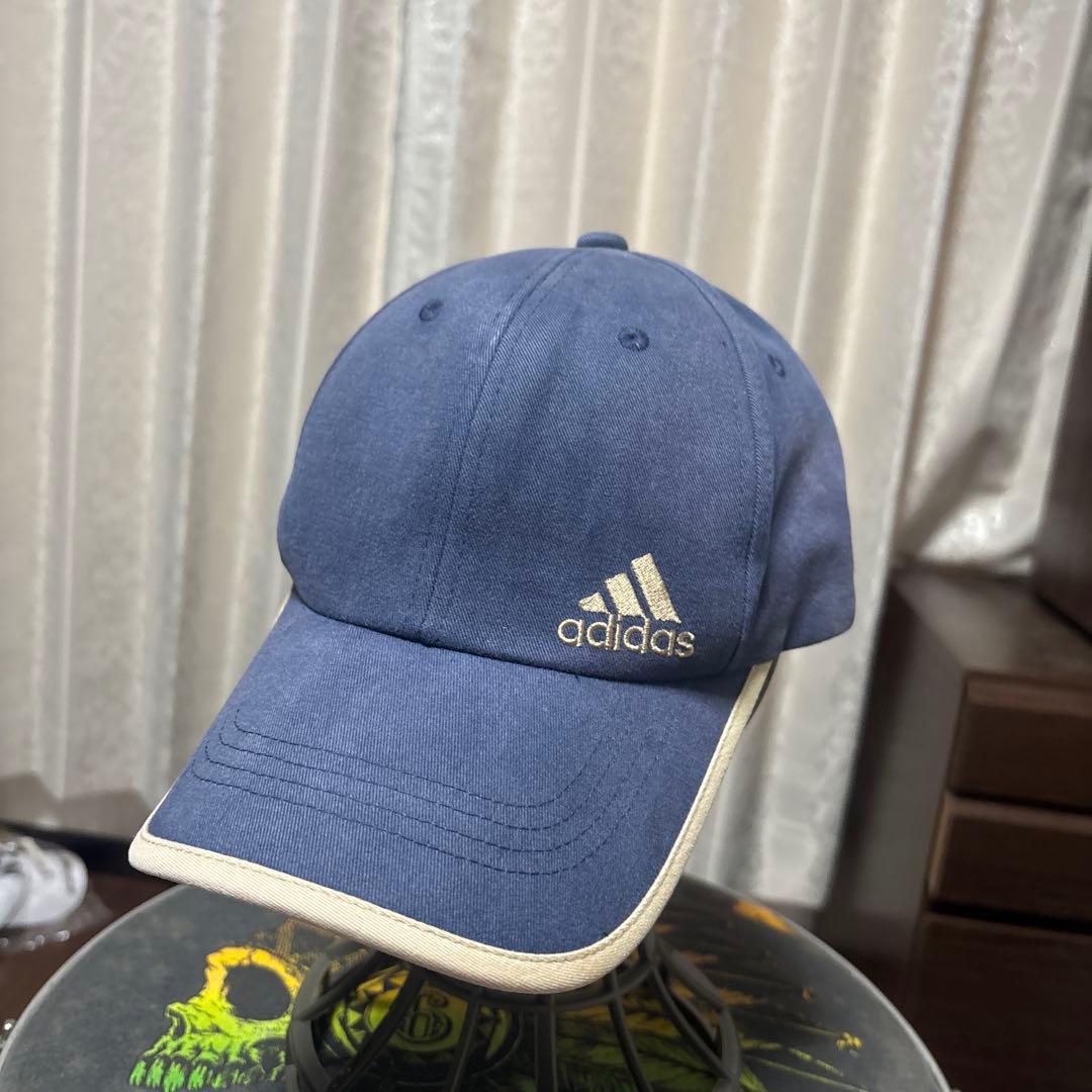 adidas Cotton Cap - Beige Embroidery, Navy/Beige
