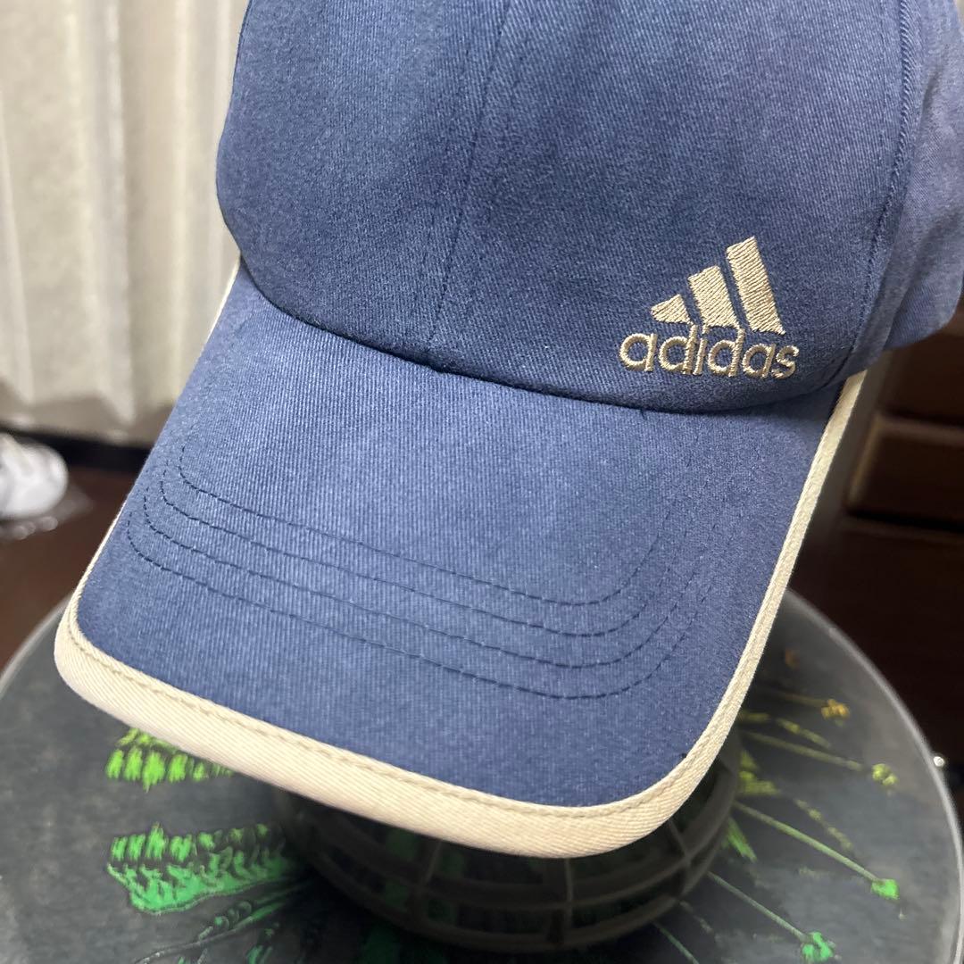 adidas Cotton Cap - Beige Embroidery, Navy/Beige