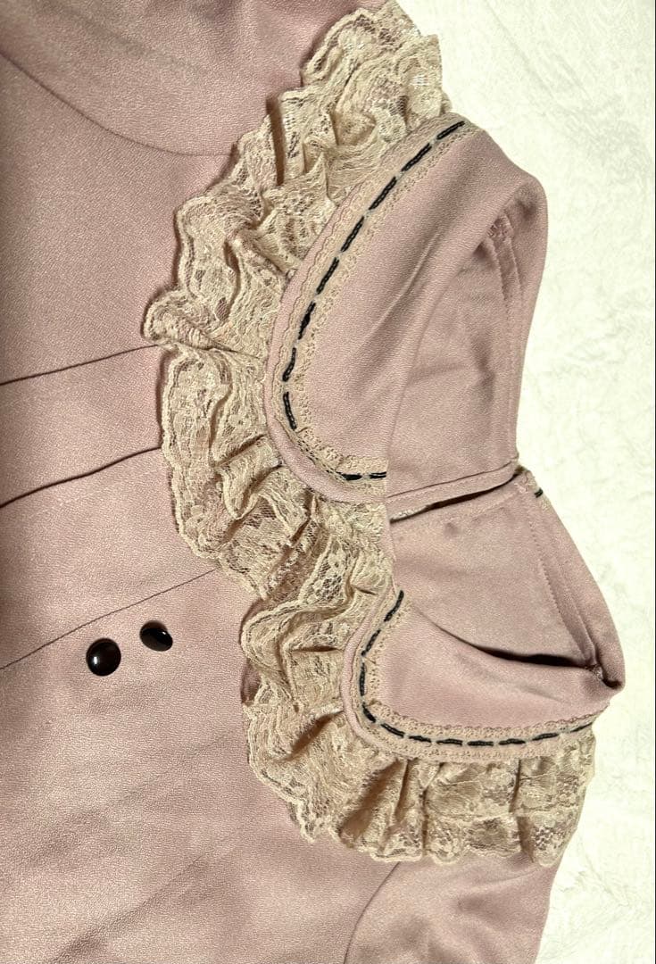 MARS Lace Collar Cutsew - Dusty Pink, Frills, Ribbon, Girly