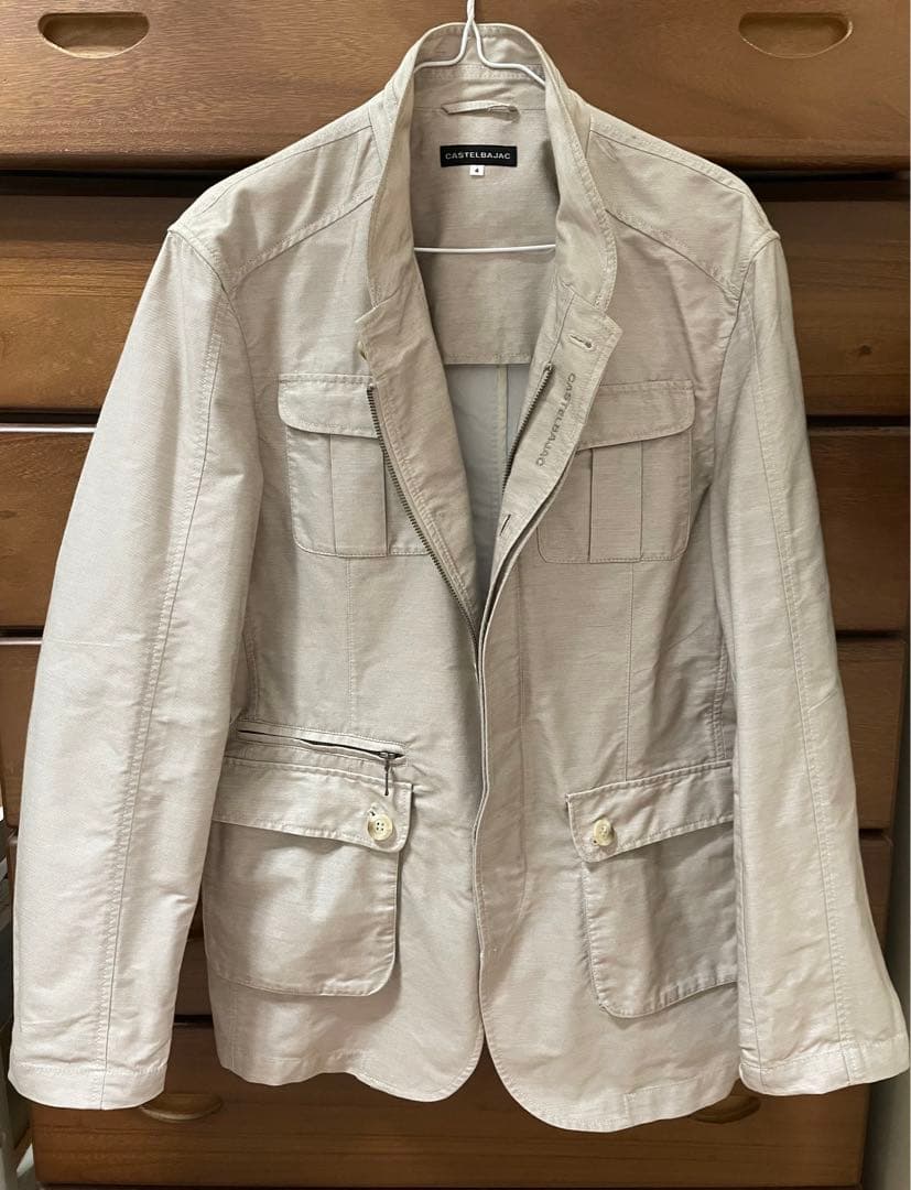 CASTELBAJAC Collarless Jacket Size 4 Beige