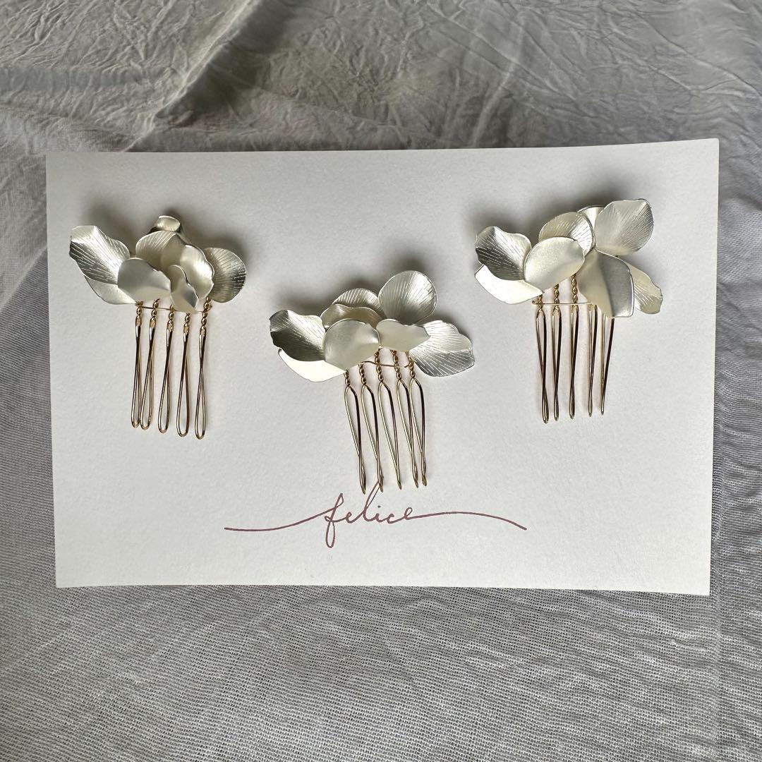 Felice Matt Silver Headdress 3-Piece Set