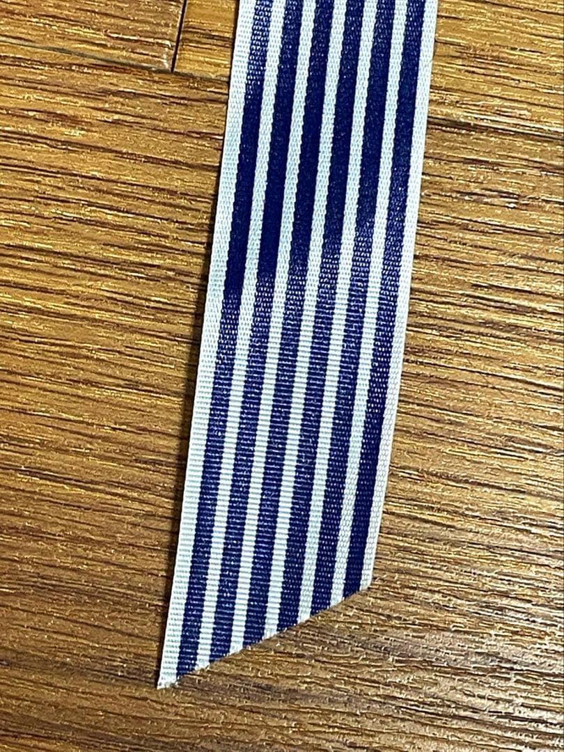 Striped Ribbon, 2.5cm Width, Navy x White, Approx. 1 Roll