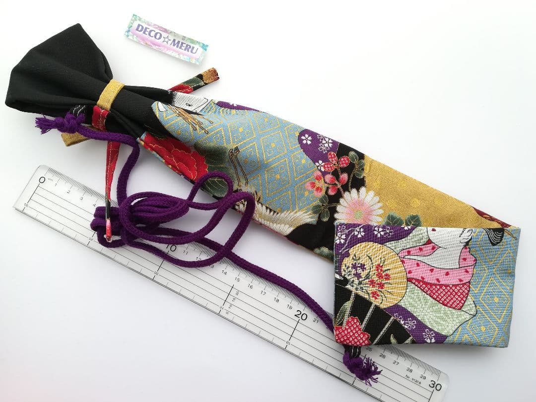 Shinobue Flute Bag, Slanted Shoulder Strap, Japanese Pattern, Type A, Two-Tier Design, No. 772