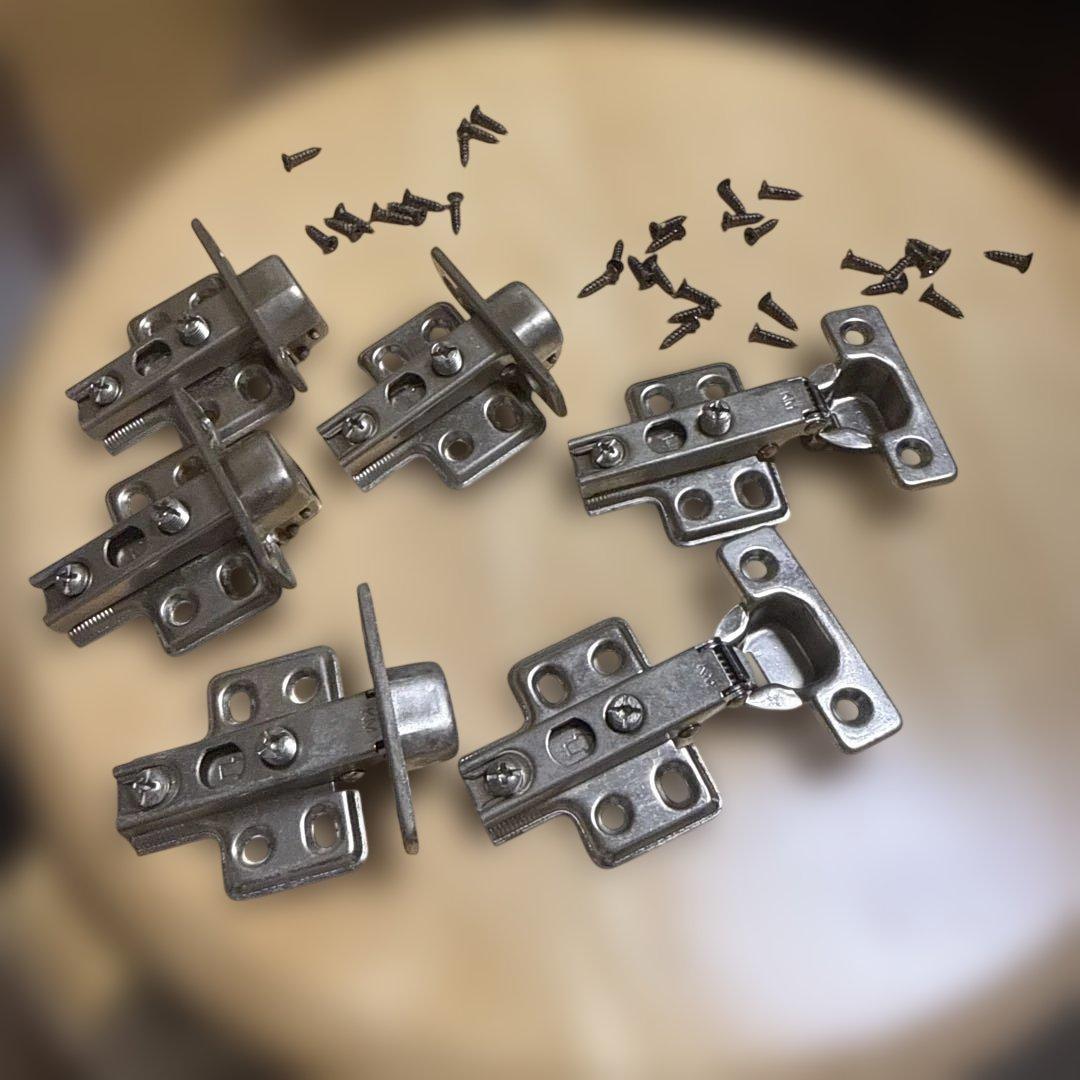 Slide hinge, normal, with catch, 26φ (full overlay), 6 pieces, 36 screws