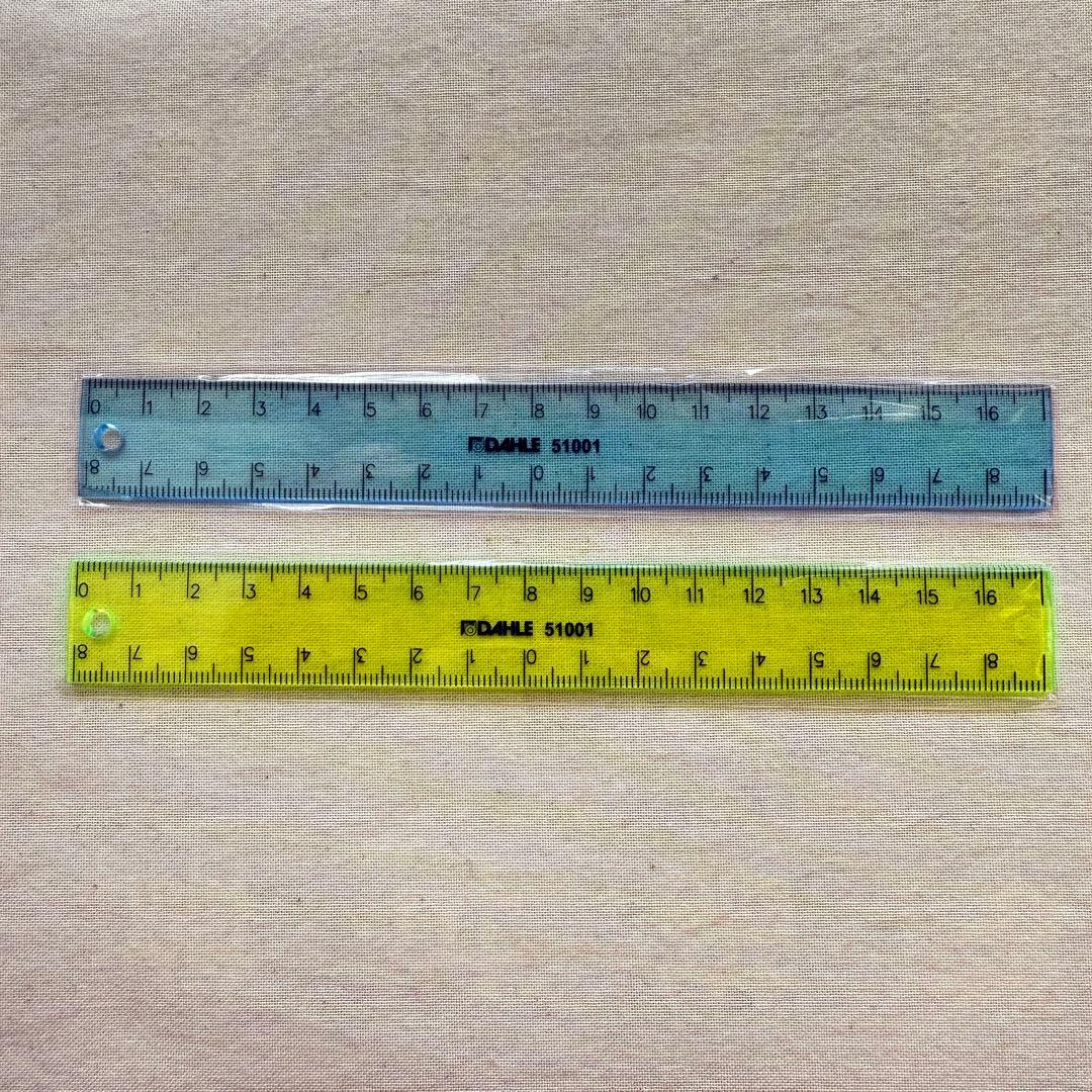 DAHLE Ruler 51001 Blue/Yellow 17cm Set of 2