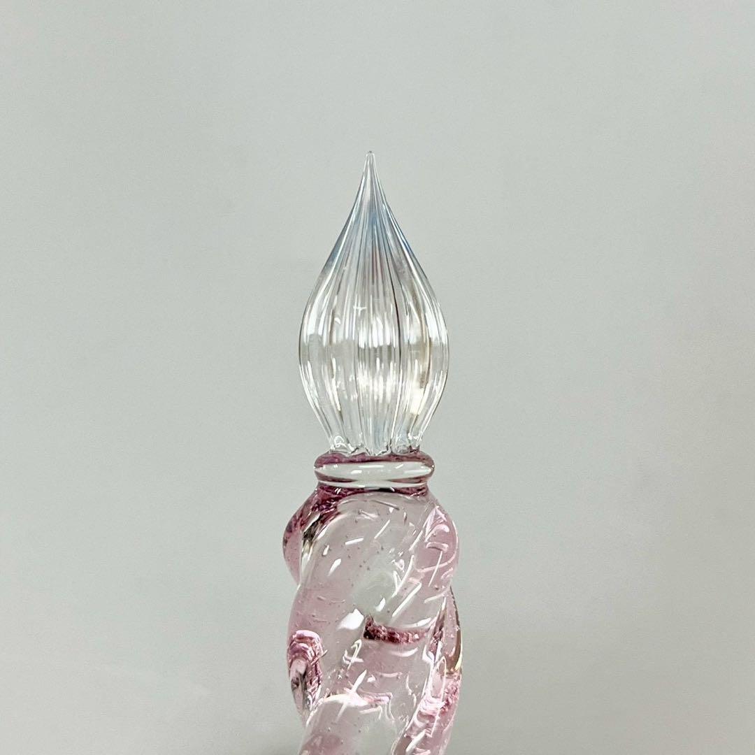 Excellent Condition LUC Glass Pen Pink Purple Glass Studio Pen Rest Box Included