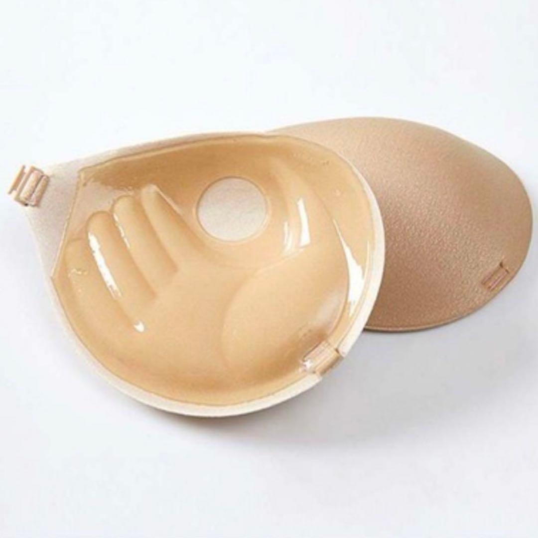 3D立体 Push-up Nude Bra Silicone Extreme Push-up 5x Push-up Beige D Cup x