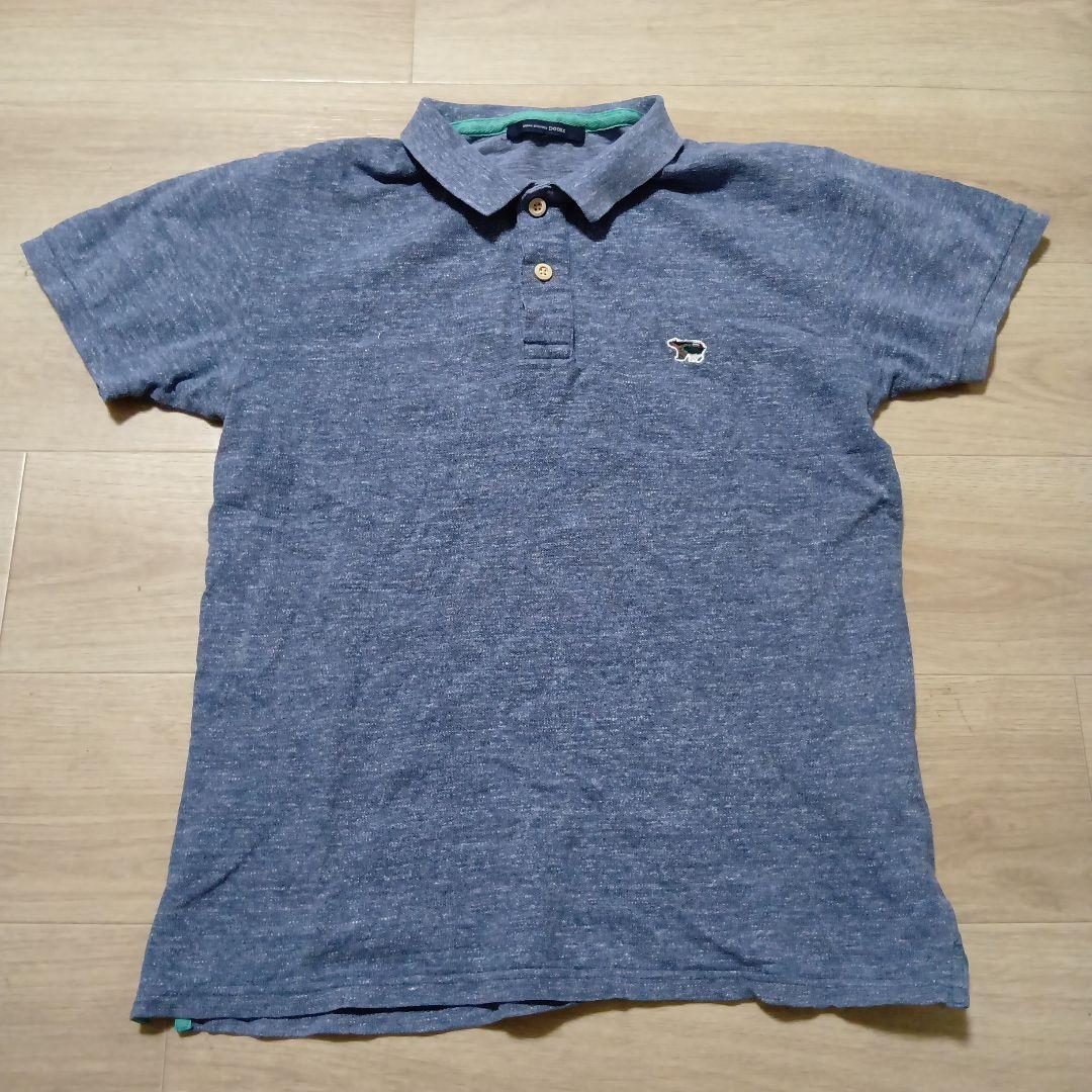 Urban Research Doors Polo Shirt, Size 38 (M equivalent), Navy, Bear Embroidery