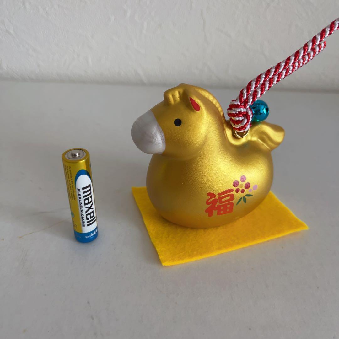 Golden Horse Lucky Charm with Bell